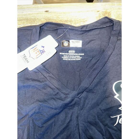 Houston Texans NFL / Team Logo Apparel Blue SS V-Neck Knot T-Shirt. Medium. O - Picture 4 of 5